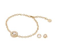 Michael Kors Set regalo con bracciale e orecchini in ottone dorato con logo da donna (modello: MKJ8261SET), lunghezza: 175 mm+15 mm, ottone, senza pietre preziose