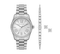 Michael Kors - Set regalo da donna Lexington a tre lancette, orologio in acciaio inossidabile e gioielli, MK1087SET