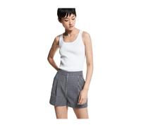 Michael Kors - Shorts a Quadretti in Misto Cotone Plissettati - - Shorts - Donna - Blu - S