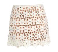 Michael Kors, ,Skirts ,Donna ,Bianco ,M Gonna Floreale All'Uncinetto con Specchietti