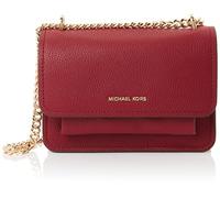 Michael Kors Claire Small Borsa a spalla rosso, pelle di vacchetta grana, donna