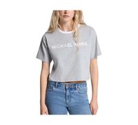 Michael Kors - T-shirt casual in cotone con logo applicato - - Tops - Donna - Grigio - M