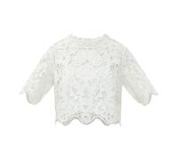 Michael Kors - Top Corto in Pizzo Floreale - - Blouses & Shirts - Donna - Bianco - XS