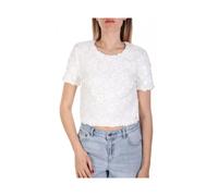 Michael Kors - Top in scuba con decorazioni floreali - - Blouses & Shirts - Donna - Bianco - M