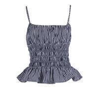 Michael Kors - Top Smock Gingham in Cotone - - Tops - Donna - Nero - L