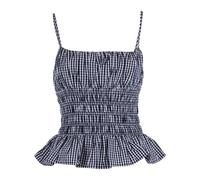 Michael Kors - Top Smock Gingham - - Tops - Donna - Nero - S