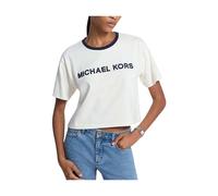 Michael Kors, ,Tops ,Donna ,Bianco ,M T-shirt casual in cotone con logo applicato