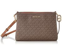 Michael Kors Trisha Borsa media a tracolla in pelle con triplo scomparto, Marrone, Medium
