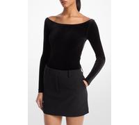Michael Kors Velvet Long Sleeve Bodysuit With Slash Neck Taglia: L | Body Outlet | Donna | Bianco