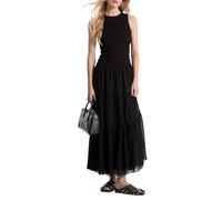 Michael Kors Vestito Smanicato con Ruches da Donna, nero, S
