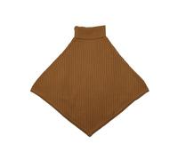 Michael Kors Wide Rib Button Turtleneck Poncho, Cammello Scuro, Taglia Unica Donna