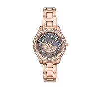 Michael Kors Women's Liliane Quartz Watch with Stainless Steel Strap, Rose Gold, 16 (Model: MK4624)