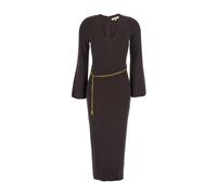 Michael Kors - Wool Blend Belted Midi Dress - - Dresses - Donna - Marrone - M