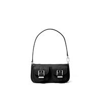 Michael Kors Zoe Small Convertible Pouchette, Borsa a Mano Donna, Parti in Metallo Argentato/Nero, Taglia Unica
