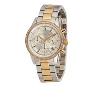 Michael Kors Ritz Orologio al quarzo cronografo con cinturino in acciaio inossidabile Argento e tono oro MK6474