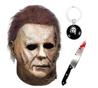 Michael Myers Clown Nun Maschera Horror di Halloween Lattice Realistico Zombie Demone Sorridente Maschera Spaventosa Scream Costumi Accessori Creepy Evil Festa A Tema Puntelli Cosplay (stile 3)