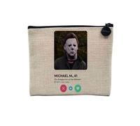Michael Myers Social Network Dating Love - Astuccio in tela per trucco in lino, 15 x 10 cm, Michael Myers, 15 x 10 cm, Astuccio per il trucco