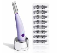 Michael Todd Beauty Sonicsmooth Dermaplane - Rasoio da donna per viso + sistema di dermaplaning per sopracciglia, per rimuovere la peluria alla pesca, 8 settimane di lame per dermaplaning