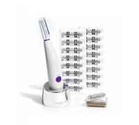 MICHAEL TODD Michael Todd Beauty - Rasoio dermaplaning Sonicsmooth Pro+ per sopracciglia da donna, sistema di dermaplaning con luce LED per rimozione dei peli del viso, 16 lame