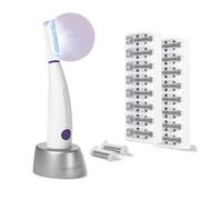 MICHAEL TODD Michael Todd Beauty - Rasoio dermaplaning Sonicsmooth Pro+ per sopracciglia da donna, sistema di dermaplaning con luce LED per rimozione dei peli del viso, 16 lame