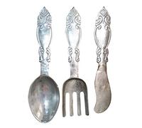 MichaelNoll Posate decorative da parete in alluminio argento da appendere ornamenti in metallo - decorazione da parete per soggiorno e cucina - XXL 64 cm