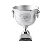 MichaelNoll Secchiello per champagne, refrigeratore per Champagne, in alluminio, color argento, secchiello del ghiaccio per champagne, spumante e vino, XXL, 37 cm