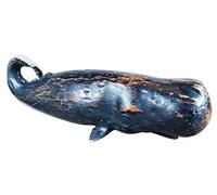 MichaelNoll Statuetta decorativa a forma di pesce balena, in poliresina, stile moderno, effetto legno, 47 x 16 x 15,5 cm