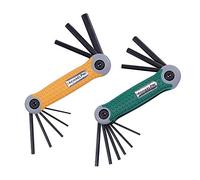 MichaelPro MP001007 - Set di chiavi a brugola pieghevoli con SAE e metriche in 17 misure, confezione da 2 pezzi, strumento durevole e di grado industriale