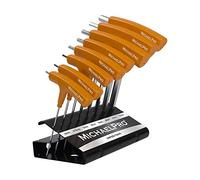 MichaelPro MP001044 - Set di 8 chiavi a brugola a testa sferica a due lati, con manico, con pratico supporto (metrico)