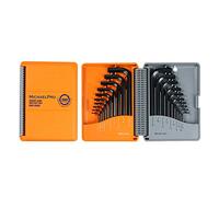 MichaelPro MP001046 Set di chiavi a brugola metriche e standard - Set di chiavi esagonali di grado industriale a braccio corto con organizer pieghevole in confezione da 20 pezzi