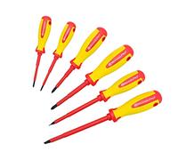 MichaelPro Set di 6 cacciaviti isolati VDE per elettricisti, cacciaviti professionali Phillips e a taglio, con punte magnetiche, lame testate fino a 10.000 Volt, acciaio CR-MO | MP002030