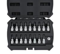 MichaelPro Set di chiavi a bussola esagonali e Torx, 18 pezzi, punte esagonali da 3/8" e punte Torx, incluse punte esagonali SAE e metriche, set di chiavi a brugola, set di bussole a stella,