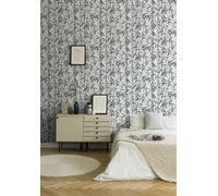 Michalsky Living Carta da parati in bambù Change is good Carta da parati tropicale Bold Bamboo in tessuto non tessuto bianco, grigio, nero opaco, finemente strutturato, 379891