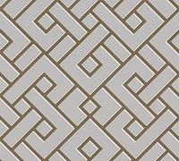 Michalsky Living Carta da parati geometrica Change is good Magic Meander in tessuto non tessuto grigio bianco rame opaco lucido finemente strutturato 379842