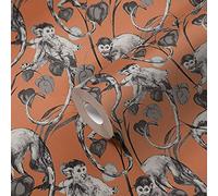 Michalsky Living Carta da parati in tessuto non tessuto, motivo: Change is good Mad Monkeys, colore: arancione, grigio, nero opaco, strutturata fine 379824