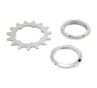 Pignone Pista in Acciaio 14 Denti 1/8 con Supporto e Ghiera Compatibile FAC Michelin