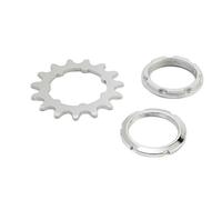 Pignone Pista Miche 1/8" 18 denti con supporto e ghiera