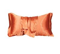 Michear Federa in seta di gelso naturale, per la salute dei capelli e della pelle, dimensioni standard, 48 x 74 cm, morbida, liscia, rinfrescante, in seta di alta qualità, per dormire (arancione)