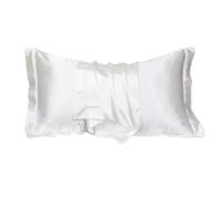 Michear Federa in seta di gelso naturale per la salute dei capelli e della pelle, dimensioni standard, 48 x 74 cm, morbida e liscia e rinfrescante, in seta di alta qualità, per dormire (bianco)
