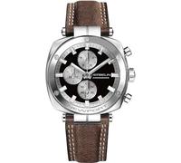 Montre Herbelin Newport Heritage chrono cuir marron.