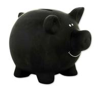 Michel Toys Salvadanaio a Forma di Maialino, Ceramica, Nero, 1 - Confezione