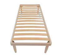 Michelangelo HomeRelax - Rete Letto Singola 80x190 Legno Massello Faggio, Altezza PERSONALIZZATA, Ortopedica, 5 Piedi Smontabili, Doghe in Faggio, Rinforzata, Durevole e Robusta, Made in Italy