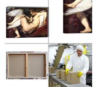 Michelangelo Leda e il cigno quadro stampa tela dipinto telaio arredo casa