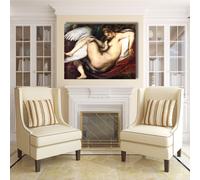 Michelangelo Leda e il cigno quadro stampa tela dipinto telaio arredo casa