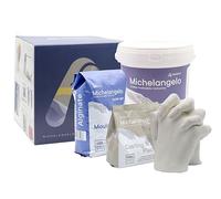 Michelangelo PREMIUM Kit Calco Mani Coppia Alginato per Calchi, Gesso per Stampi, Stampo Mani Gesso, Regalo originale di Natale, Idee Regalo Donna Compleanno, Regalo Anniversario Festa del papà