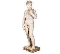 Michelangelos David 14014L - Statua decorativa da giardino, 14 kg, altezza 108 cm, statuetta da 14 kg, statuetta, mitologia, figura, busto, decorazione per interni ed esterni, colore: beige anticato
