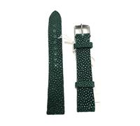 MICHELE 16MM Pino Verde Originale Galuchat Cinturino Orologio, Argento -francia