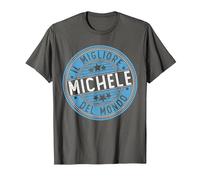 Michele | Il Migliore Michele del Mundo | Uomini e Ragazzi Maglietta, Uomo, Asfalto, S