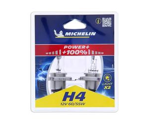 MICHELIN 8734 Lampada Auto, Power +80%, 2 H4, 12 V, 60/55 W