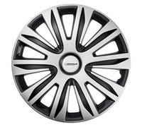 MICHELIN Alice - Set di 4 copricerchi universali per auto, in plastica ABS, colore nero/argento/nero